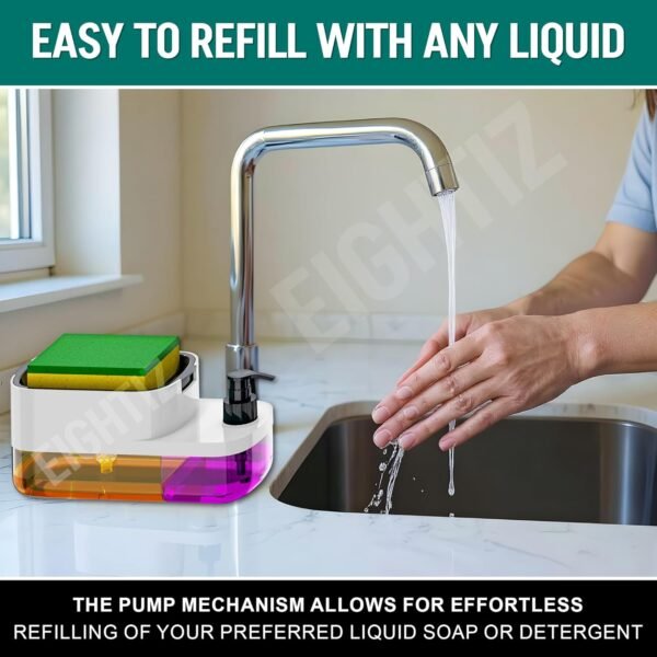 71C9bjRnfyL._SL1500_ Plastic 3 in 1 Soap Pump Dispenser Dish Soap Liquid Dispenser